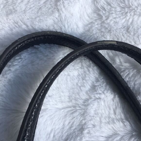 Anne Klein black faux leather bag/ tote bag with polka dot lining - Picture 12 of 15